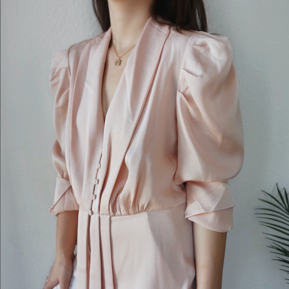 Vintage Almond Pink Silk Blouse